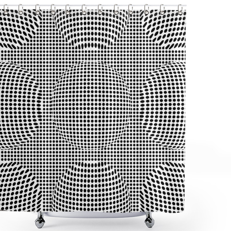 Personality  Optical Illusion Lines Background. Abstract 3d Black And White Illusions. Conceptual Design Of Optical Illusion Vector. EPS 10 Vector Illustration Shower Curtains