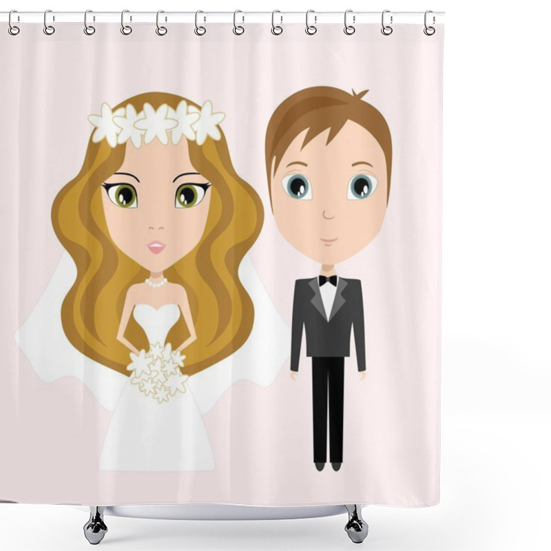 Personality  The Bride And Groom Shower Curtains