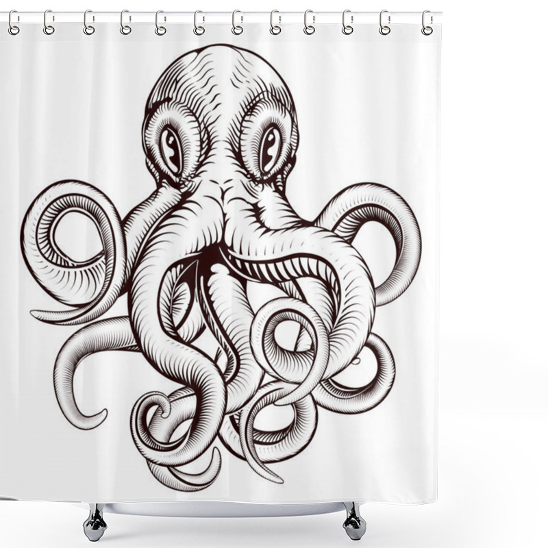 Personality  Octopus Illustration Shower Curtains