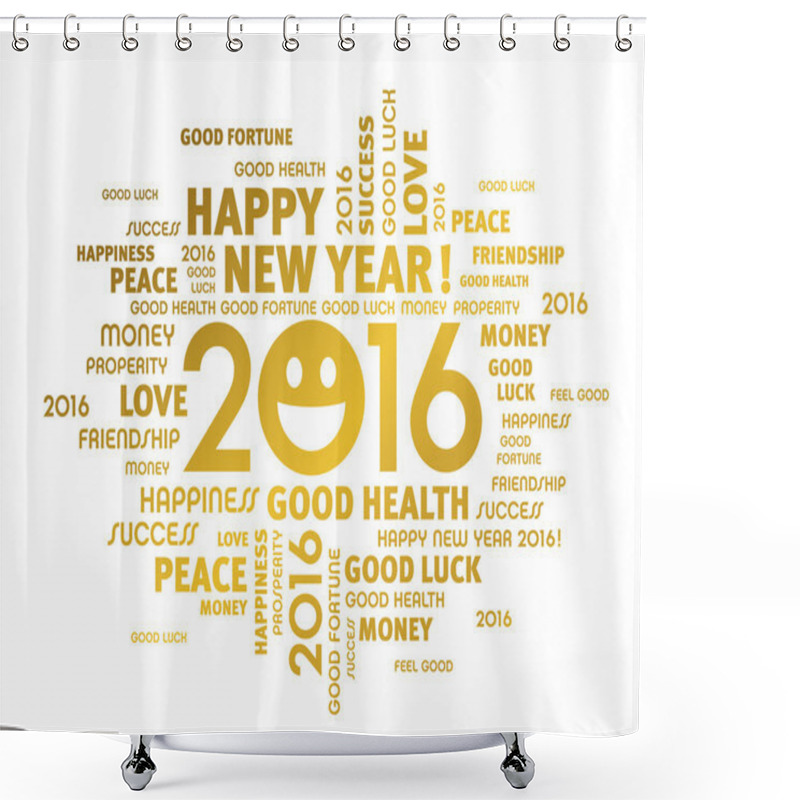 Personality  2016 Greeting Card For Smile Shower Curtains