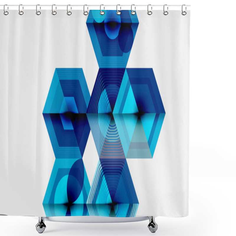 Personality  Hexagons, Diamonds Pattern. Geometric Repeating Hexagon Background Shower Curtains