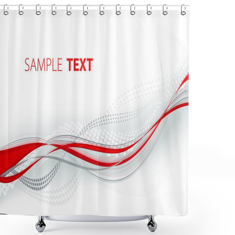 Personality  Red And Grey Curves Shower Curtains