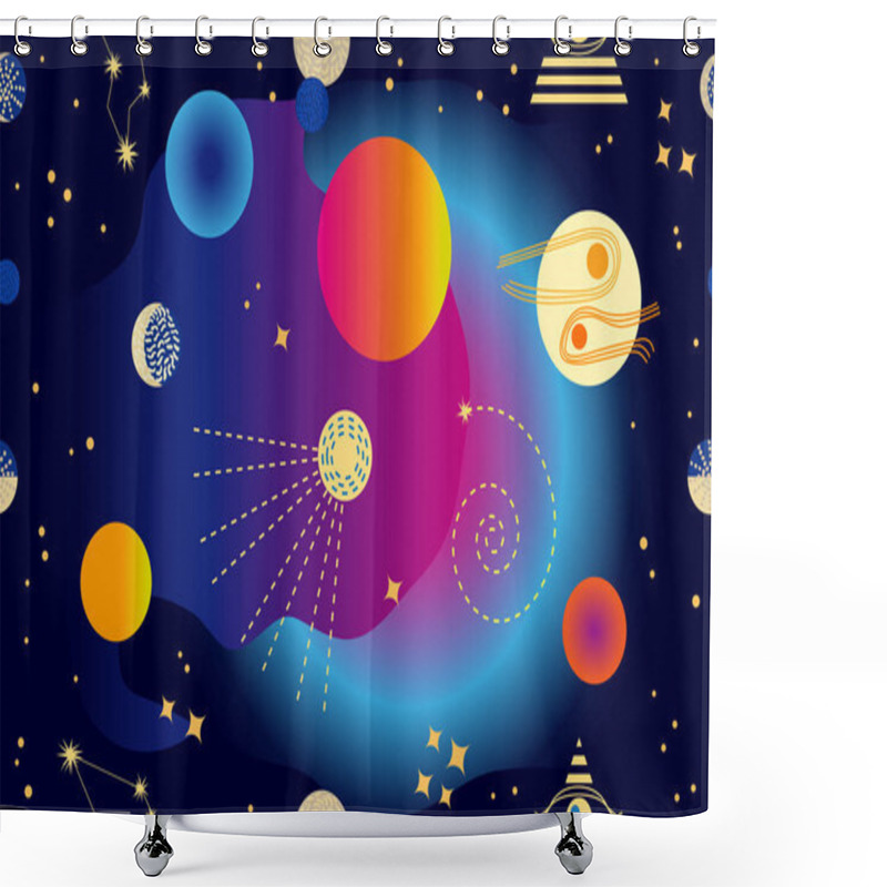 Personality  Abstract Space Background.  Shower Curtains