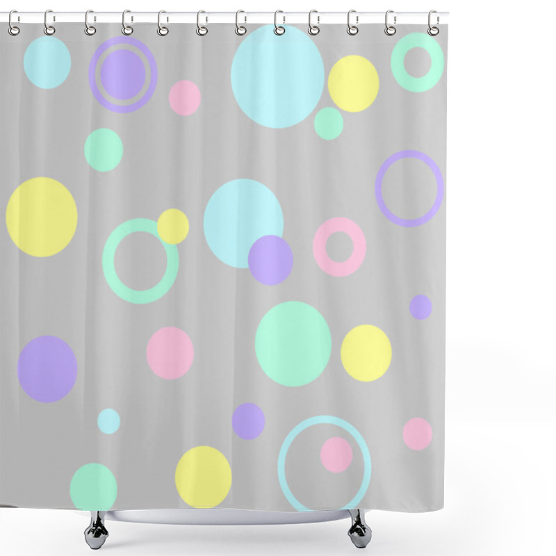 Personality  Vector Circles Abstract Seamless Pattern Shower Curtains