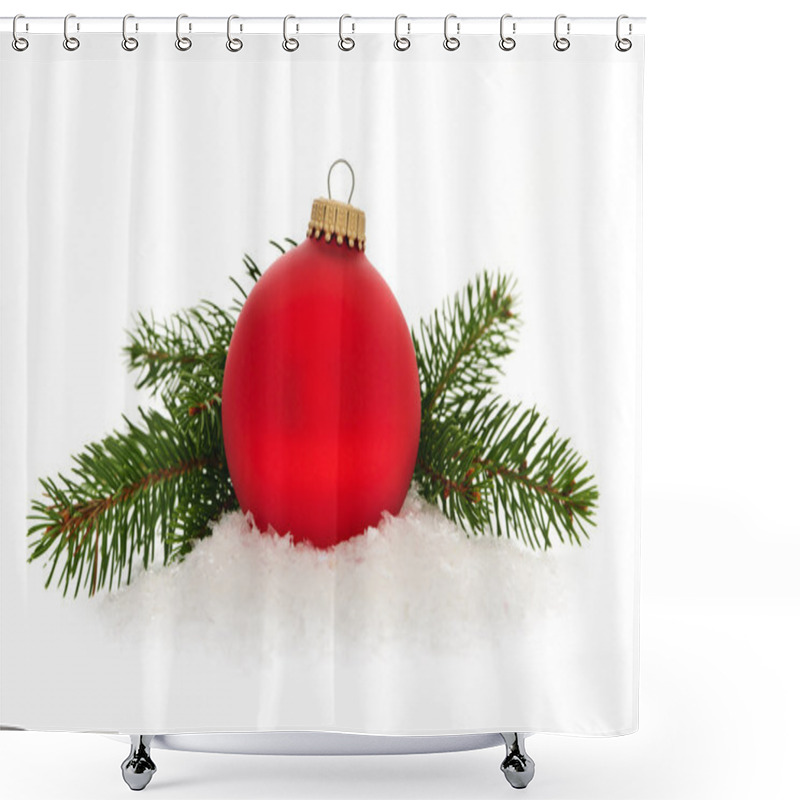 Personality  Red Christmas Bauble Shower Curtains