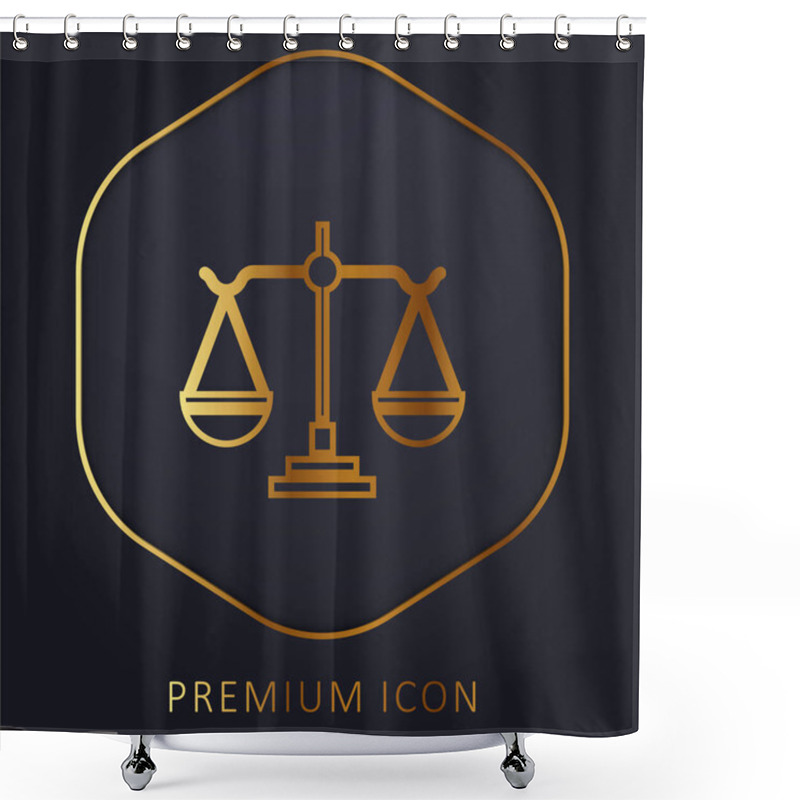 Personality  Balance Golden Line Premium Logo Or Icon Shower Curtains