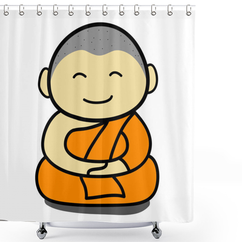 Personality  Buddhist Monk Cartoon Shower Curtains