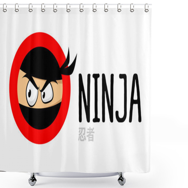 Personality  Ninja Vector Logo Icon Shower Curtains