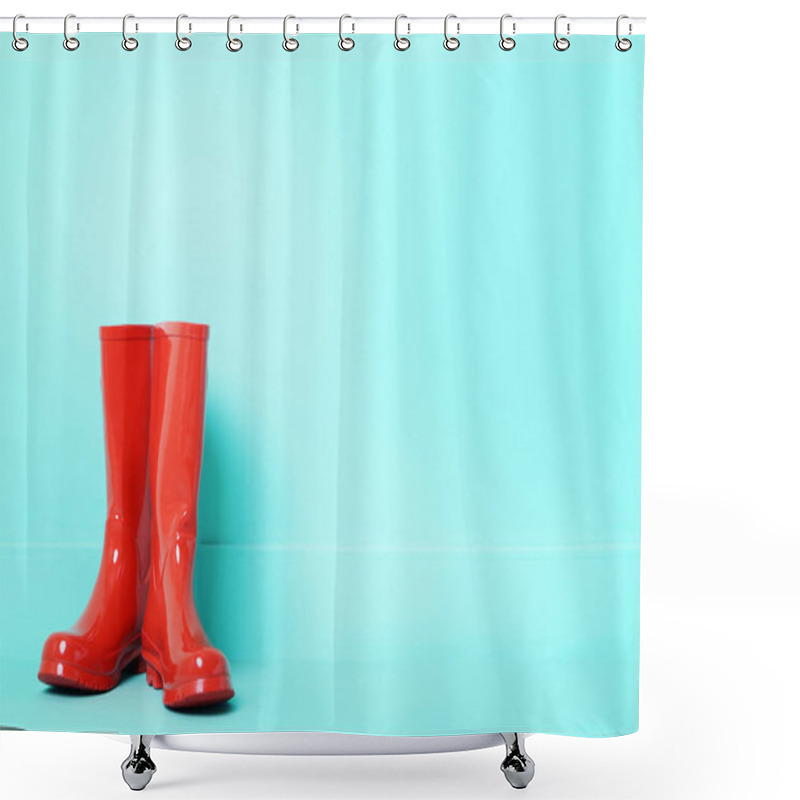 Personality  Red Rubber Boots  Shower Curtains