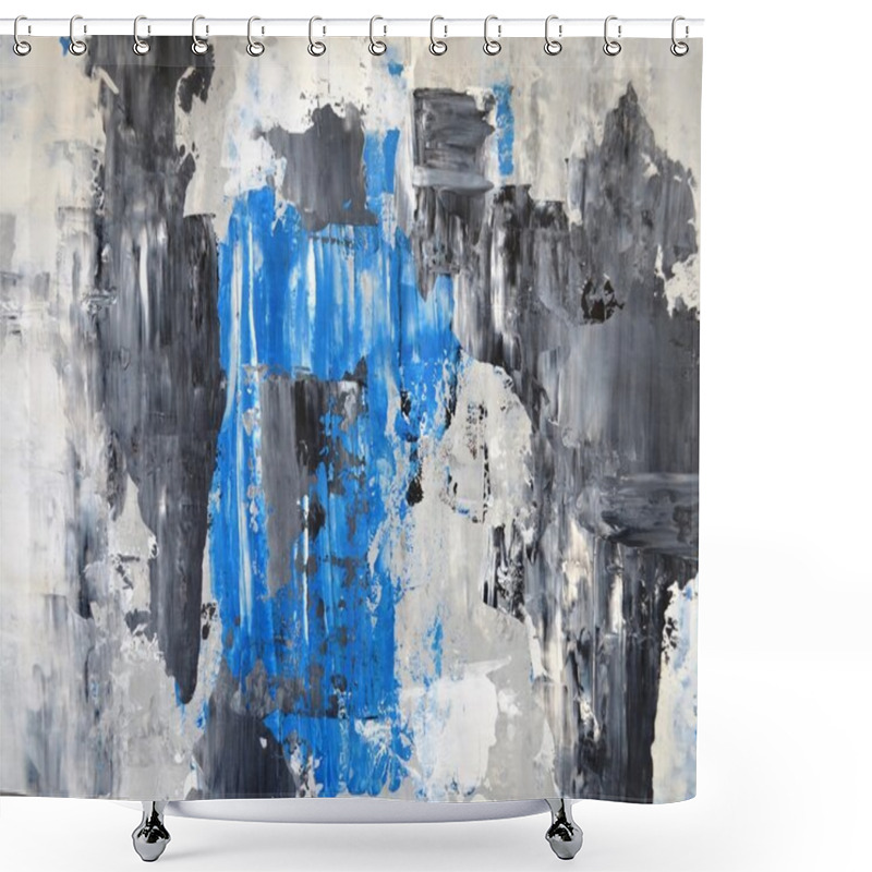 Personality  Grey And Blue Abstract Art Painting Shower Curtains