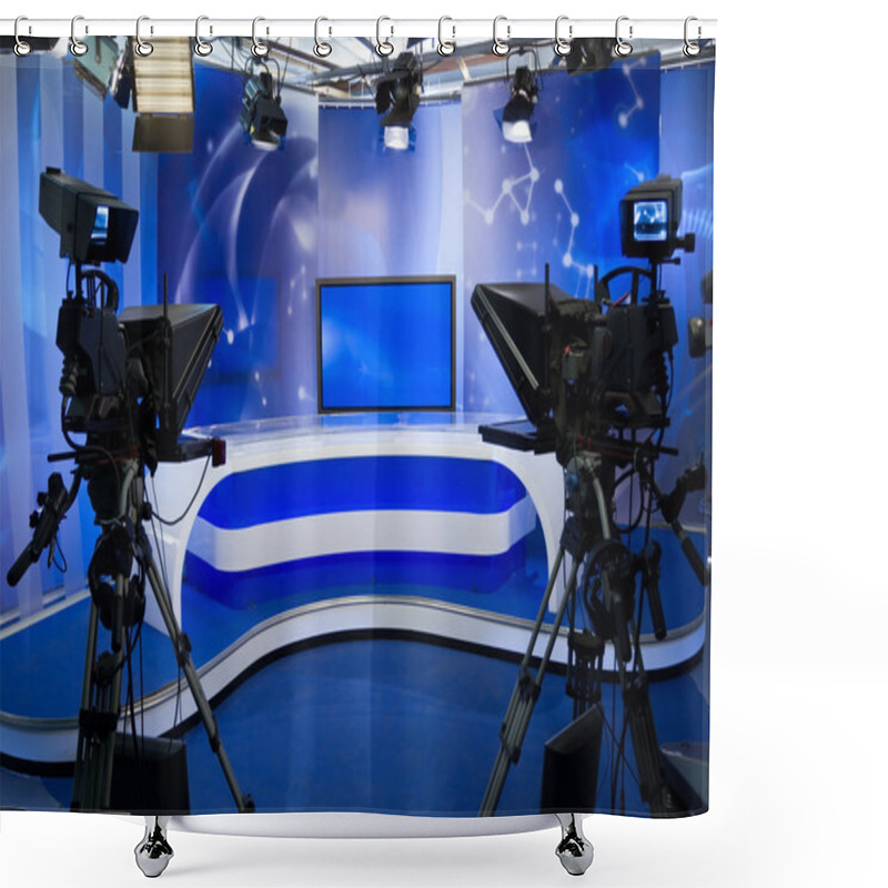 Personality  TV Studio With Camera And Lights Shower Curtains