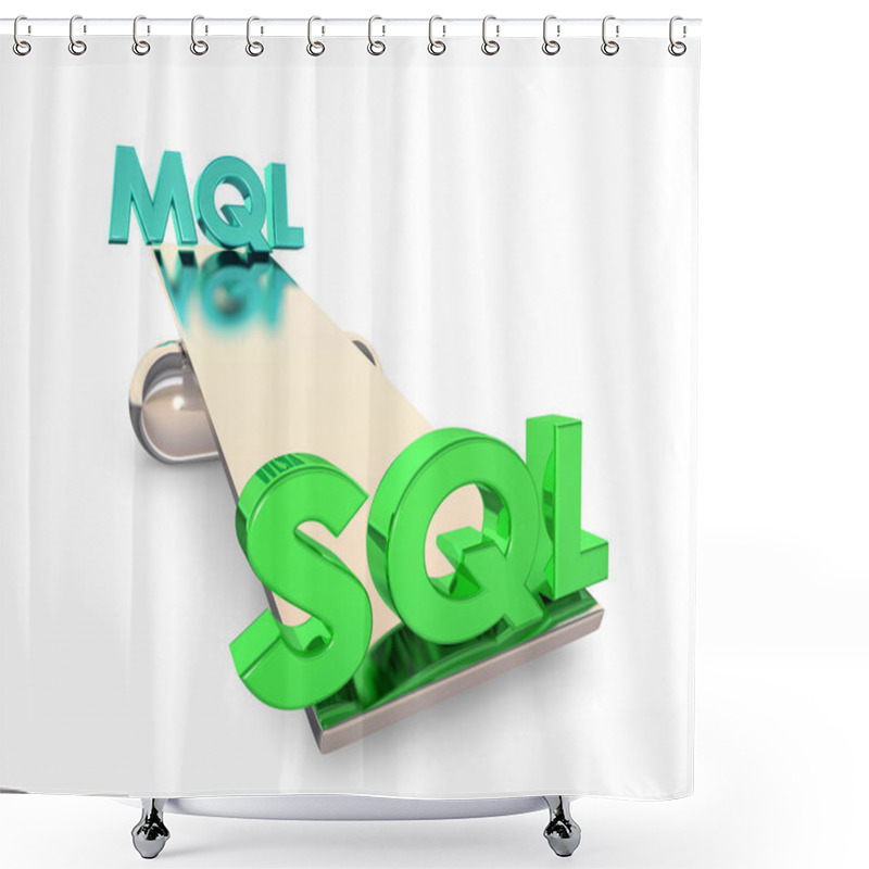 Personality  MQL SQL, Marketing And Sales  Balance, 3d Illustration Shower Curtains