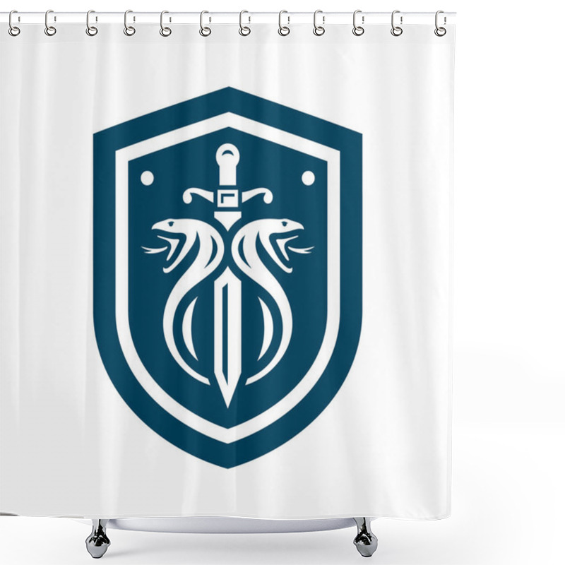 Personality  Two Snakes And Sword Sign Shower Curtains