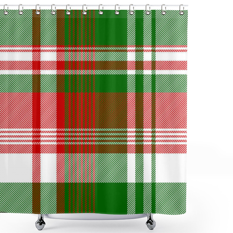 Personality  Green Red Bright Check Fabric Texture Seamless Pattern Shower Curtains