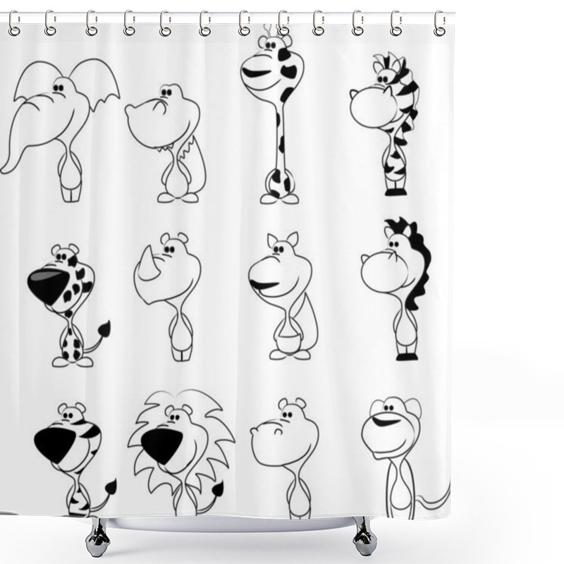 Personality  SET Cute Animals Shower Curtains