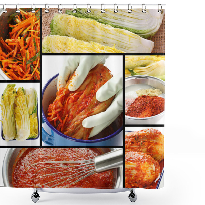 Personality  Making Kimchi Process, Korean Food Shower Curtains