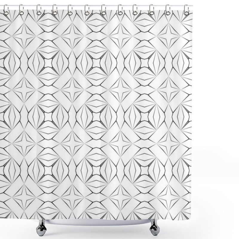 Personality  Modern Linear Seamless Pattern. An Abstract Geometrical Ornament Of Design From The Repeating Diamonds, Rhombuses. Vector Graphics. Shower Curtains