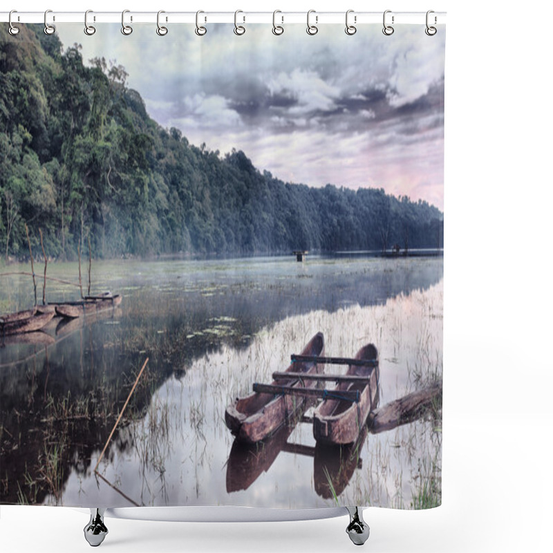 Personality  Tamblingan Lake Shower Curtains