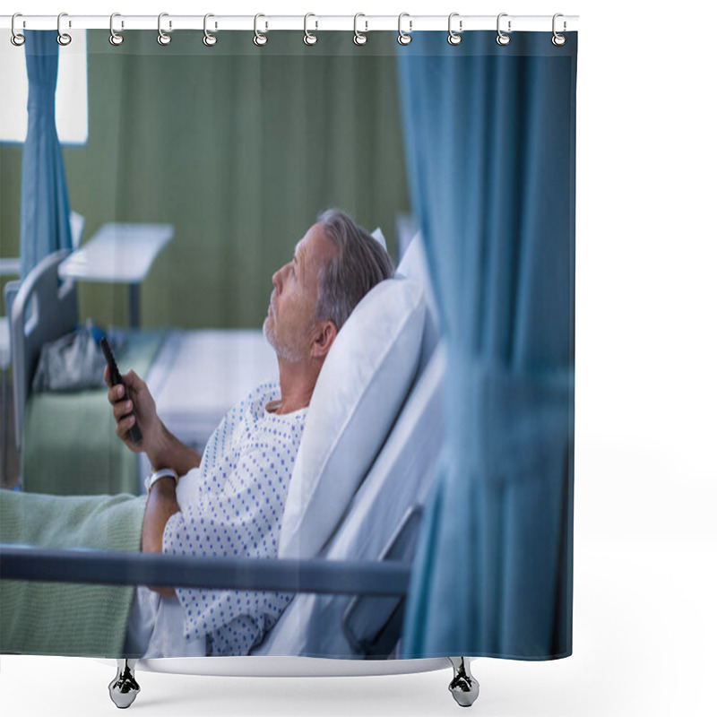 Personality  Patient Watching Television On The Bed Shower Curtains