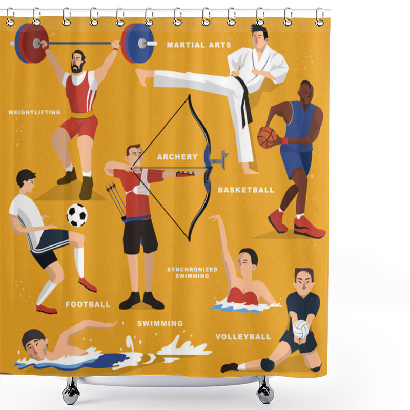 Personality  Summer Game Events Shower Curtains