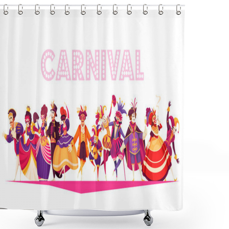 Personality  Venetian Carnival Illustration Shower Curtains