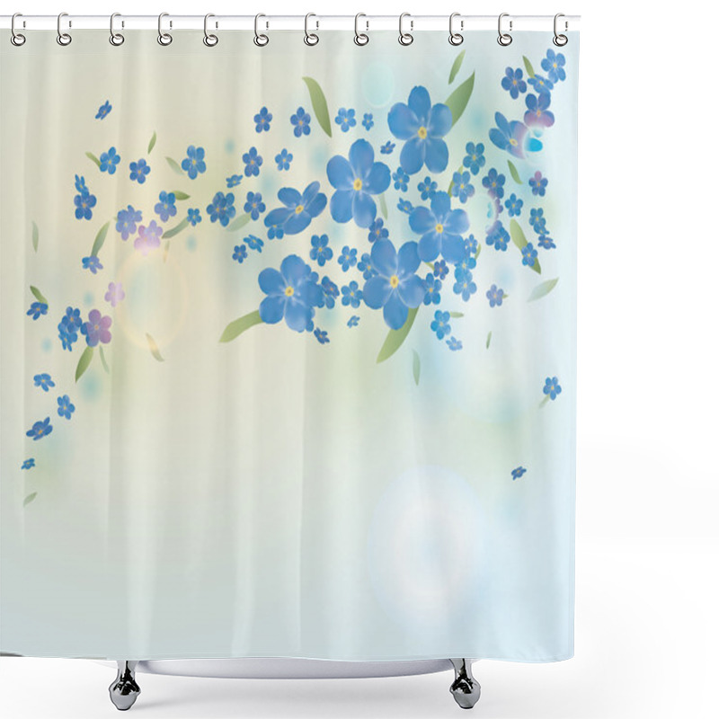 Personality  Flower Forget-not-me Shower Curtains