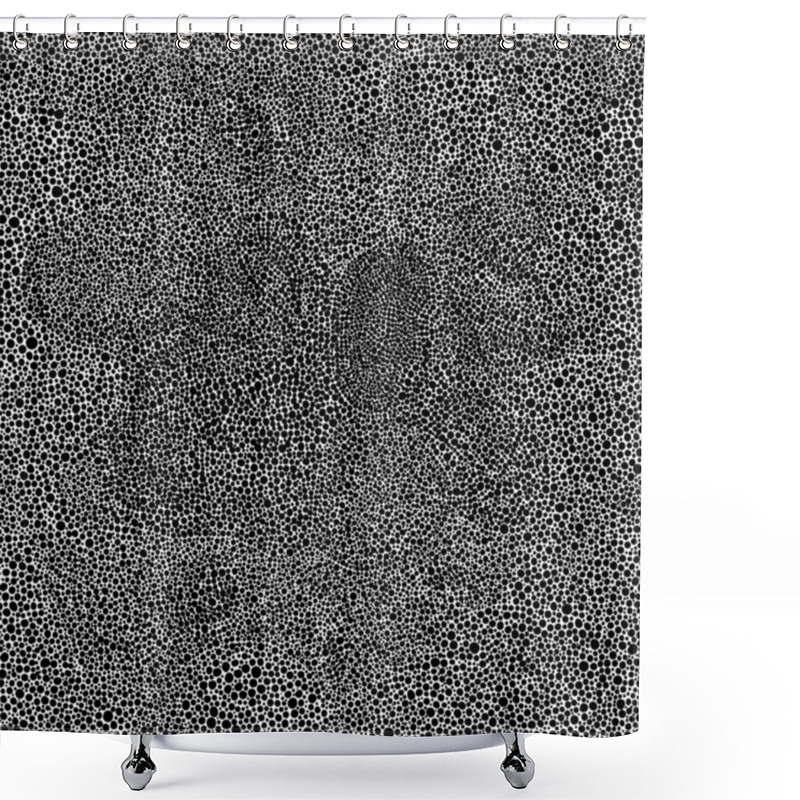 Personality  Seamless Black And White Pattern In Pointillism Style. Doodle Ha Shower Curtains