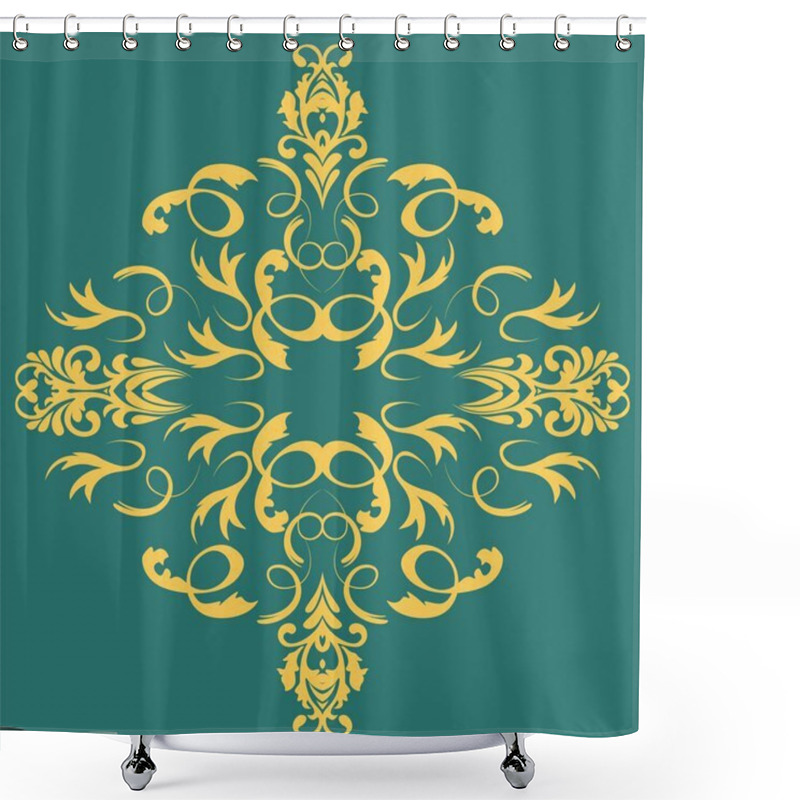 Personality  Decorative Element Traditional Damask Pattern. Vector Eps 10. Shower Curtains