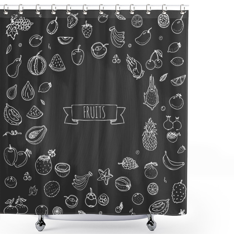 Personality  Fruits Icons Set Shower Curtains