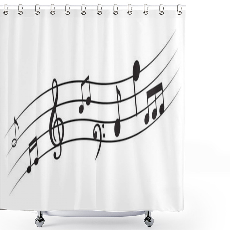 Personality  Music Note With Music Symbols Shower Curtains