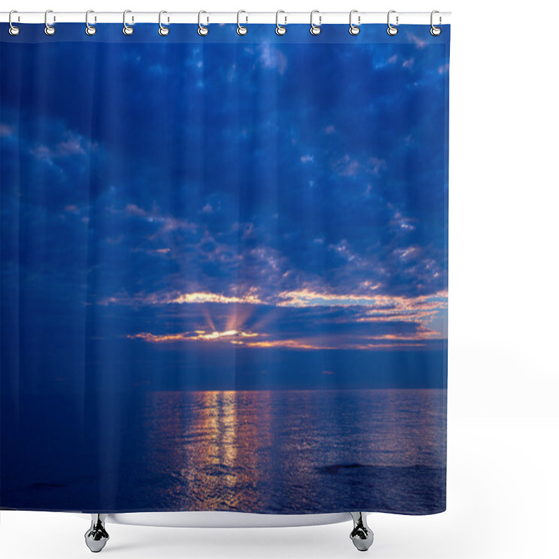 Personality  Sunset Sunrise Over Mediterranean Sea Shower Curtains