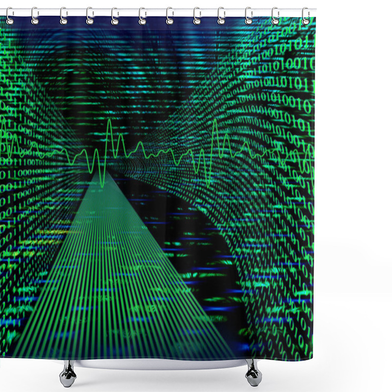 Personality  Internet Concept - Binary Code Shower Curtains