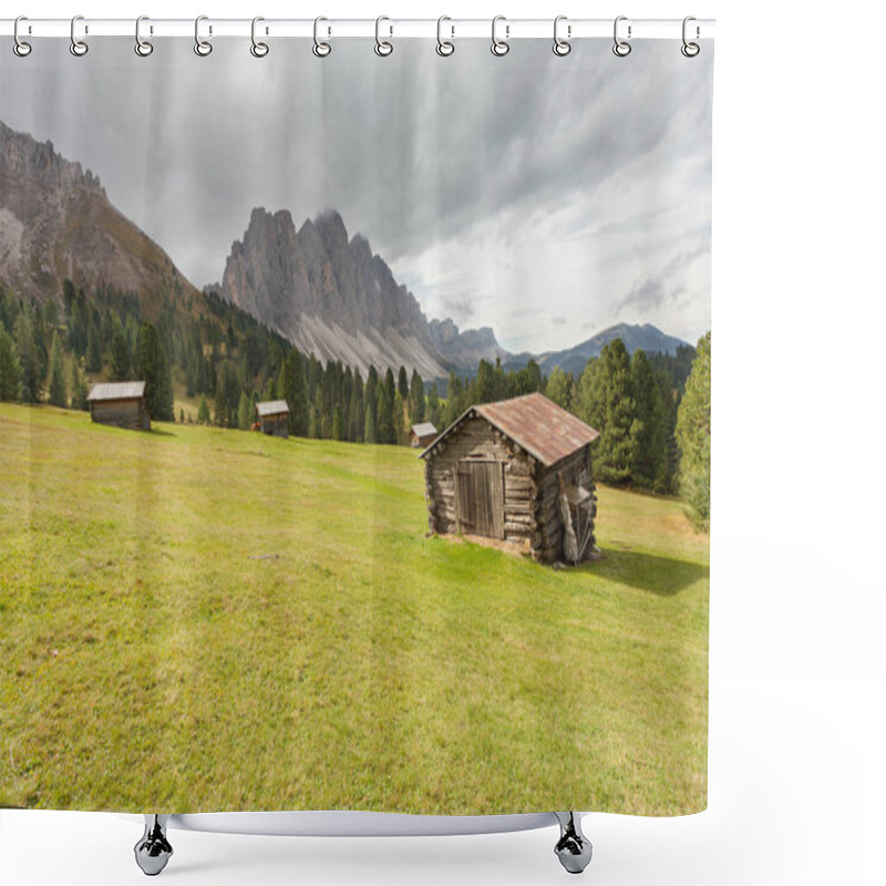 Personality  Old Hayloft In A Pasture In Val Di Funes At Fall  Shower Curtains