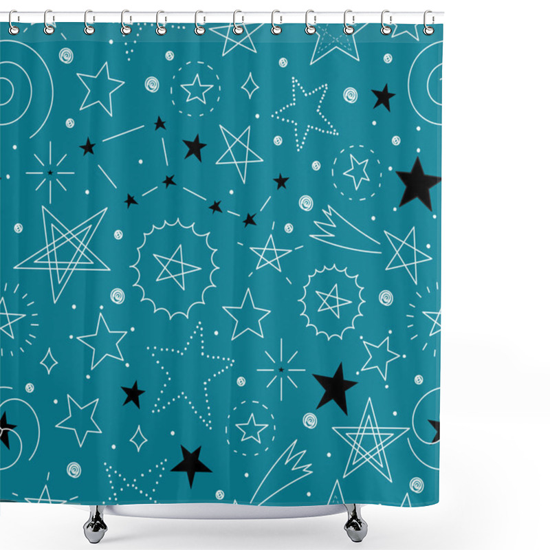 Personality  Stars Collection On Sky Shower Curtains