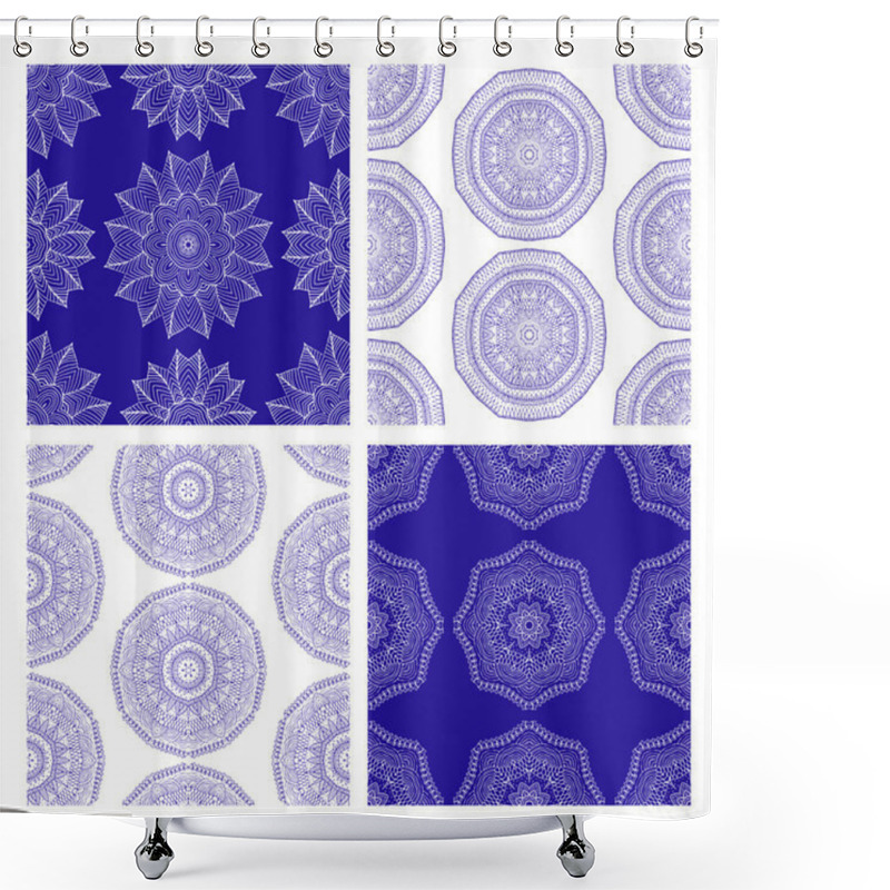 Personality  Seamless Geometric Patterns In Oriental Style Shower Curtains