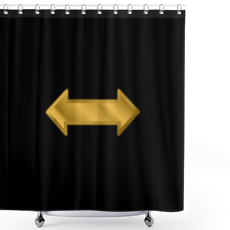 Personality  Bidirectional Arrow Gold Plated Metalic Icon Or Logo Vector Shower Curtains