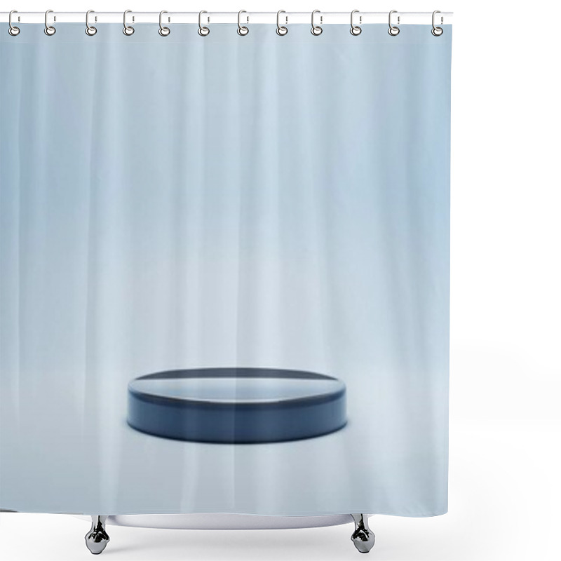 Personality  Background 3d Blue Rendering With Attractive Podium Empty And Minimal Blue Wall Scene, Minimal Abstract Background 3d Render Illustration Abstract Geometric Blue Pastel Color.  Shower Curtains