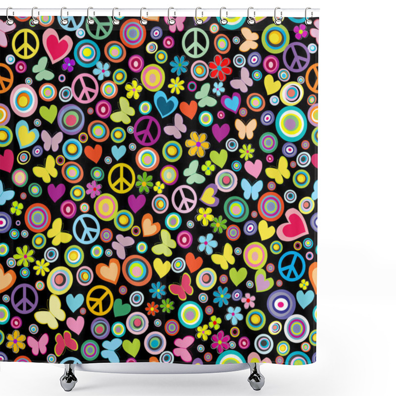 Personality  Seamless Pattern Of Flowers Shower Curtains