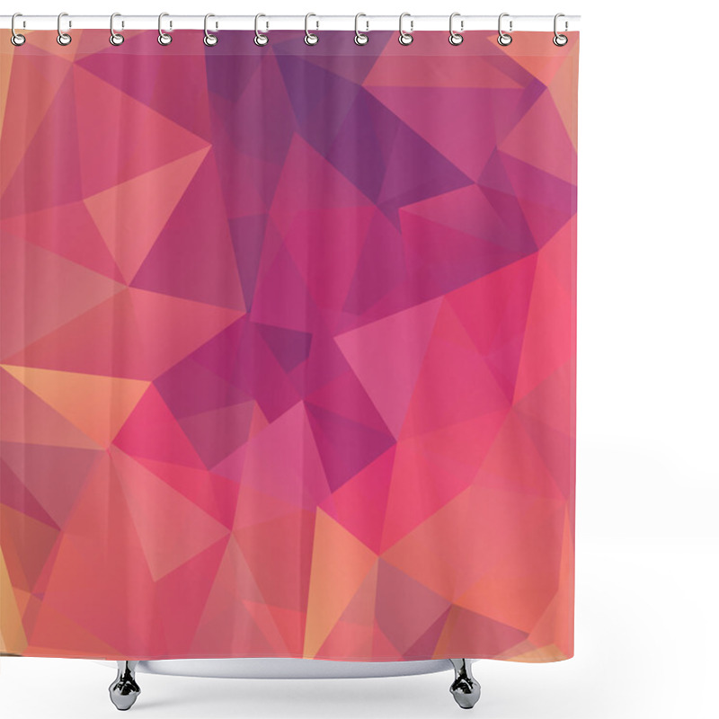 Personality  Abstract Background Consisting Of Red, Orange Triangles, Vector Illustration Shower Curtains