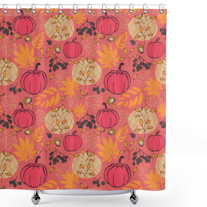 Personality  Seamless Pattern With Pumpkins Shower Curtains