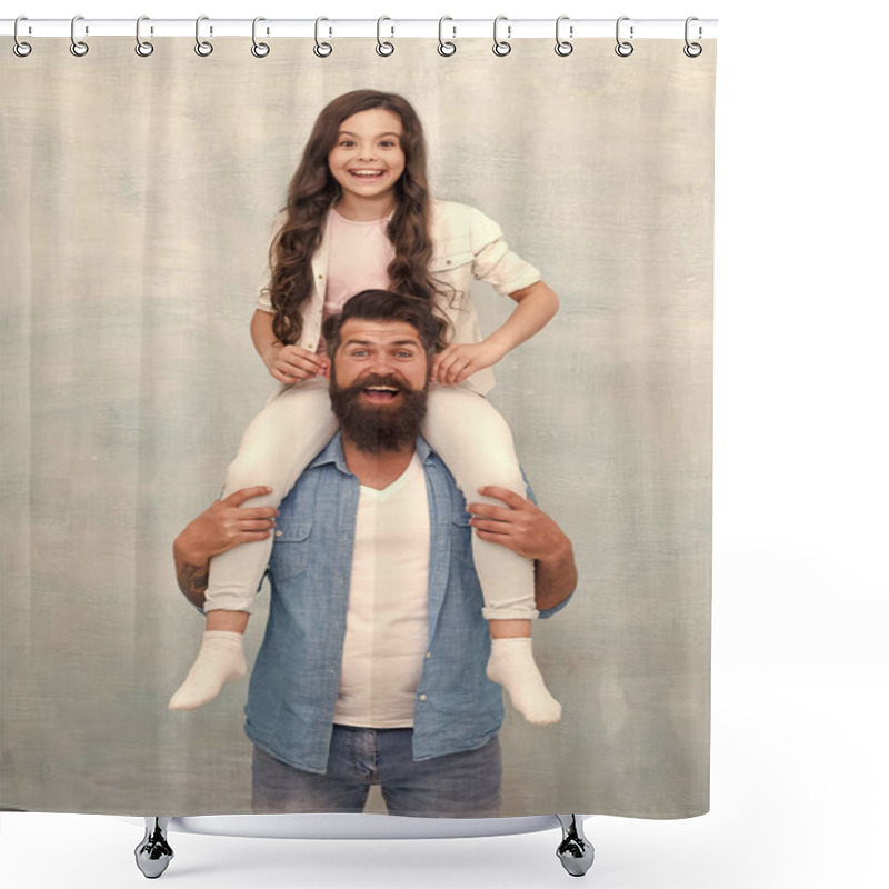 Personality  Birthday Boy. Happy To Be Father. Dad And Daughter Having Fun. Cheerful Father. How Dad Approaches Life Will Serve Example For Daughter Build Own Life. Fun Time Together. Child And Dad Best Friends Shower Curtains