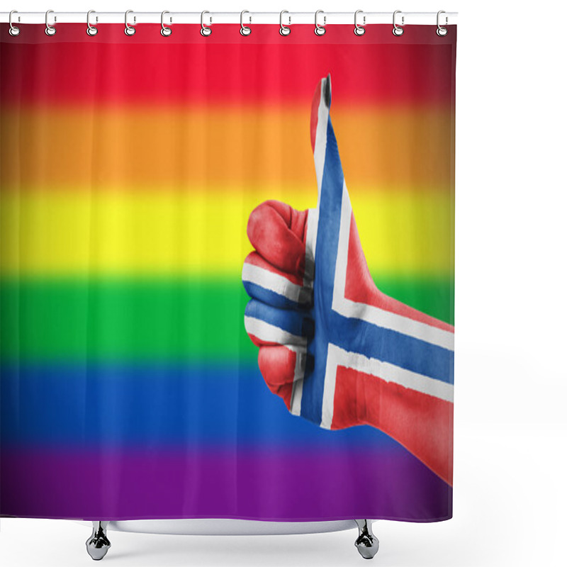 Personality  Positive Attitude Of Norway For LGBT Community Shower Curtains