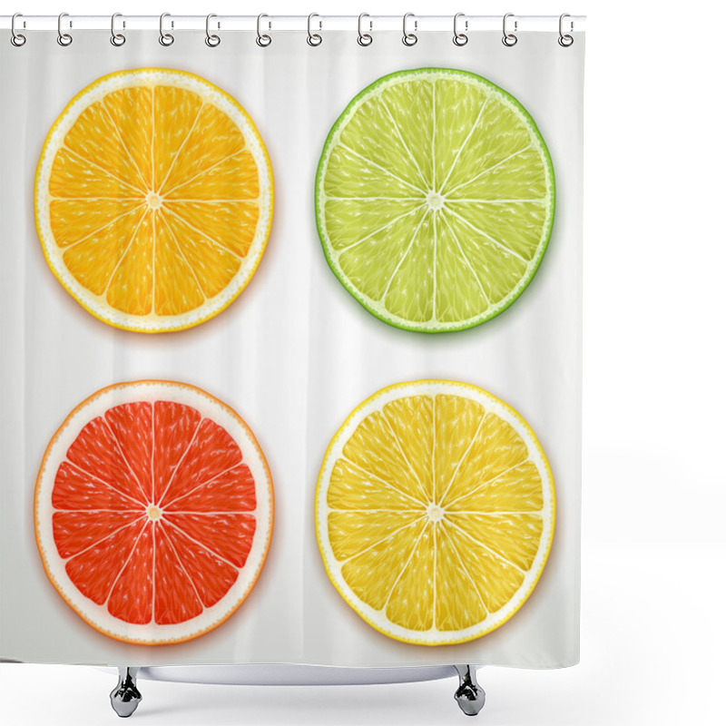 Personality  Vector Citrus Slices Shower Curtains