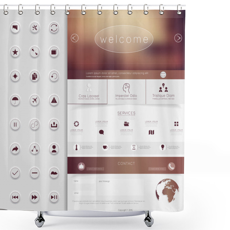 Personality  One Page Website Design Template Shower Curtains