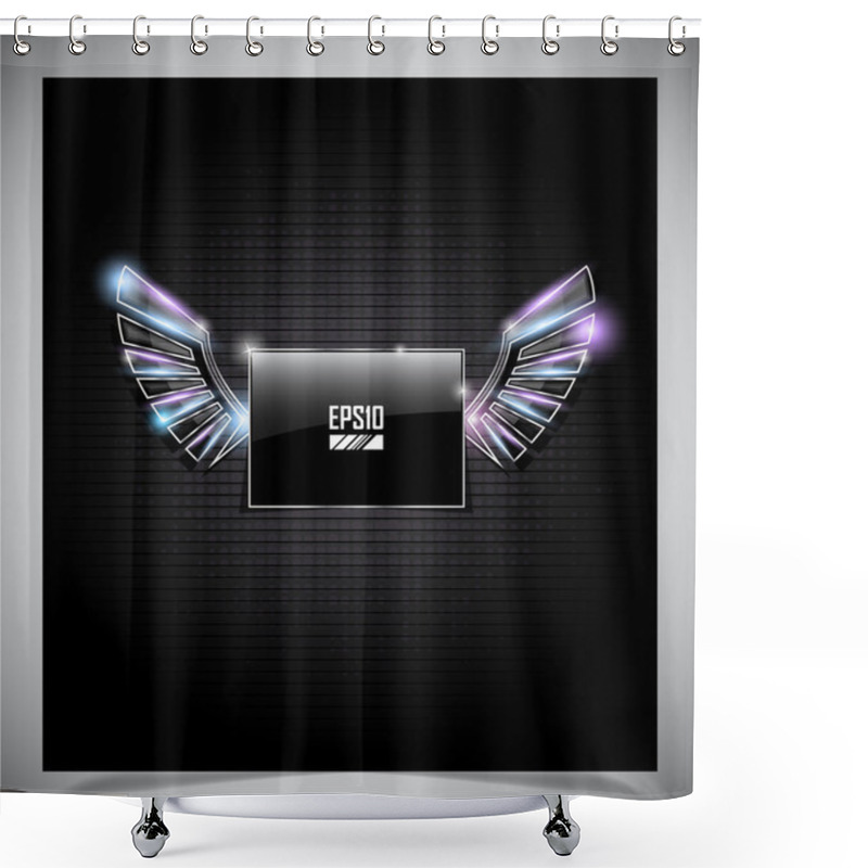 Personality  Abstraction Dark Background With Wings. Shower Curtains