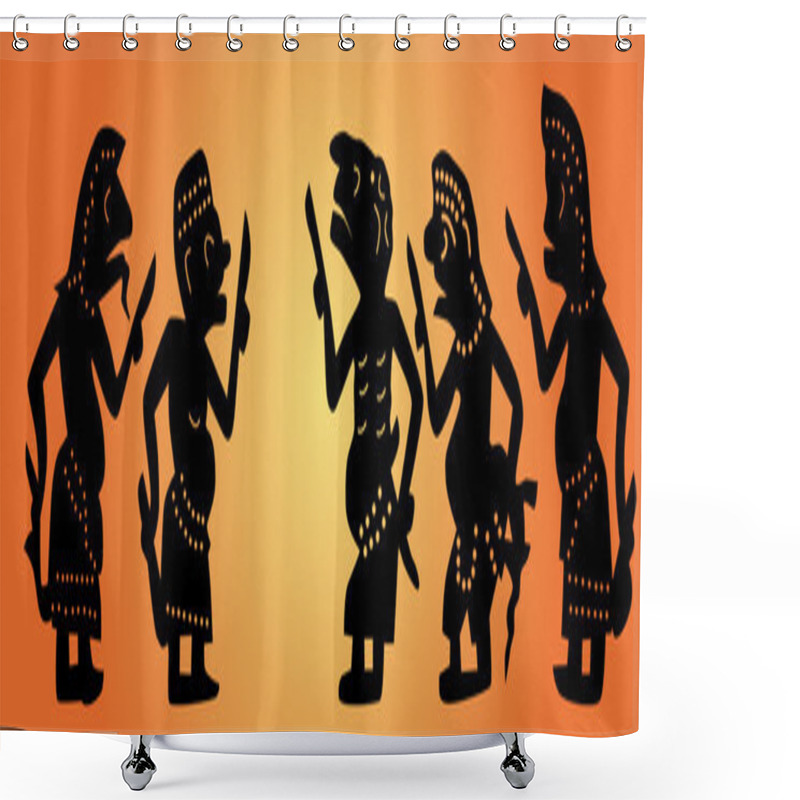 Personality  Shadow Puppets Set Shower Curtains