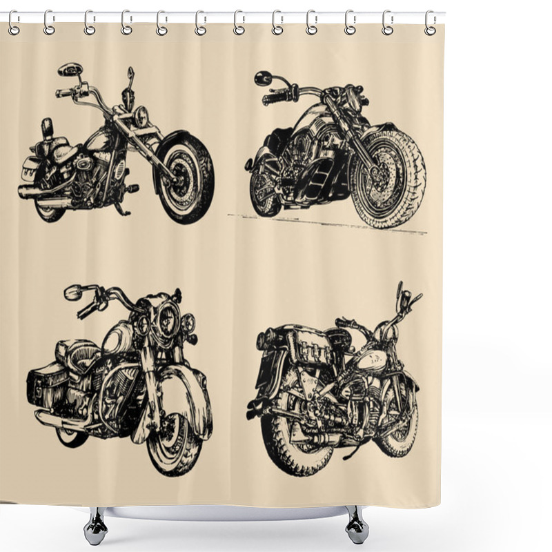 Personality  Chopper Motorcycle Logos Shower Curtains