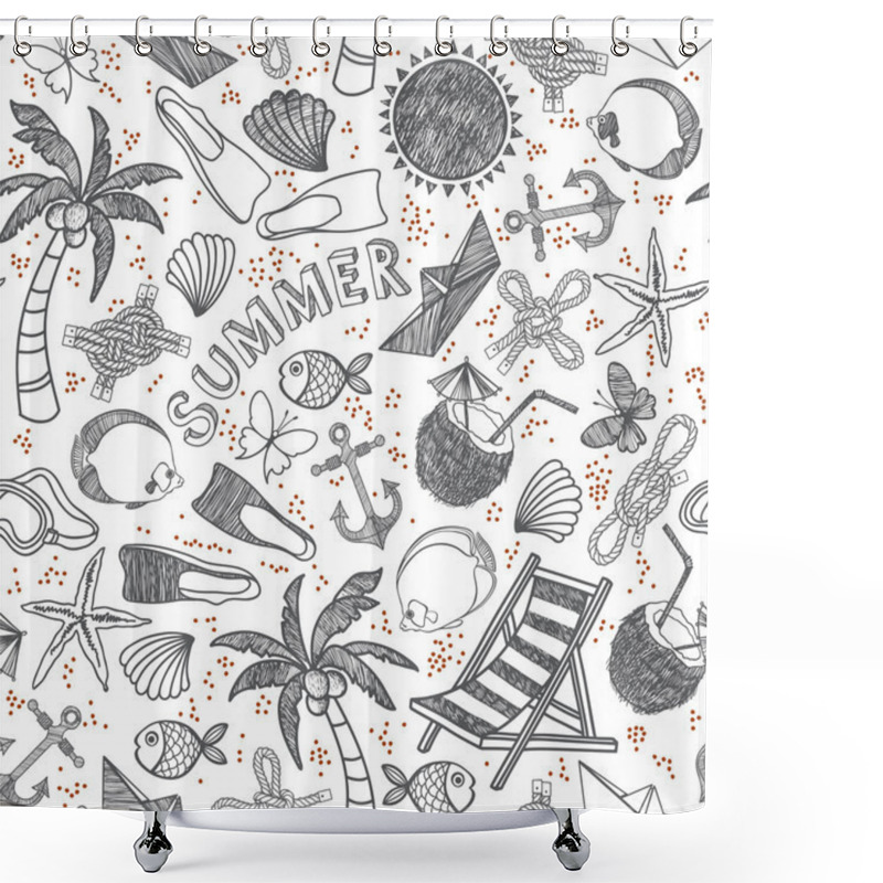 Personality  Beach Seamless Pattern. Shower Curtains