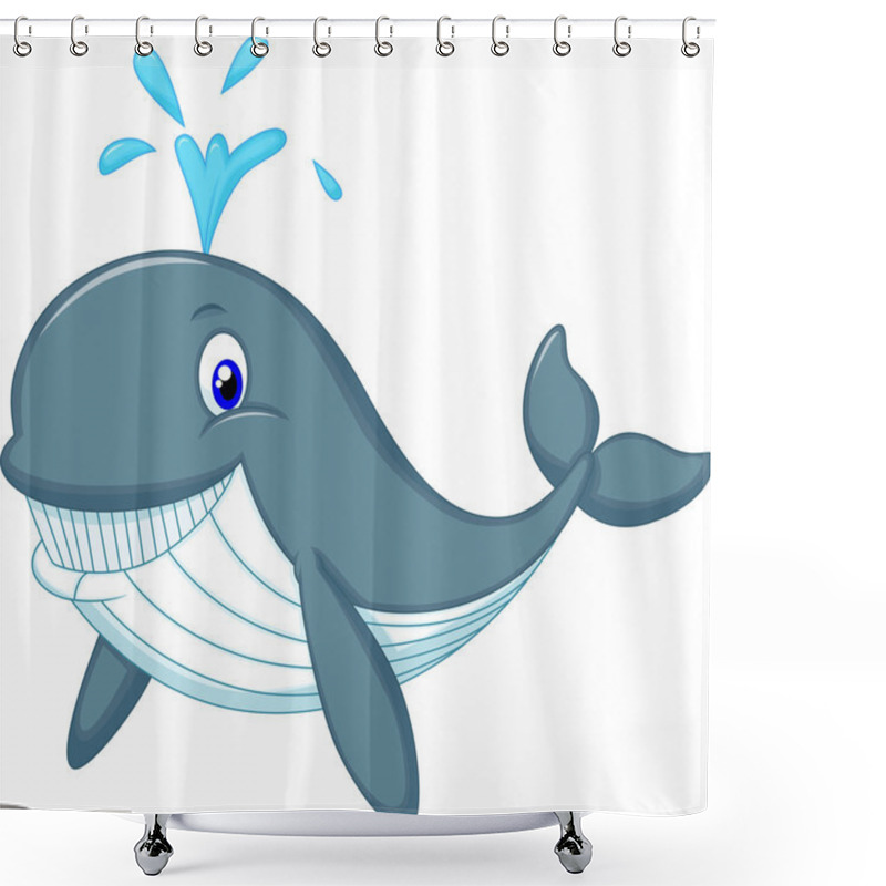 Personality  Cute Whale Cartoon Shower Curtains