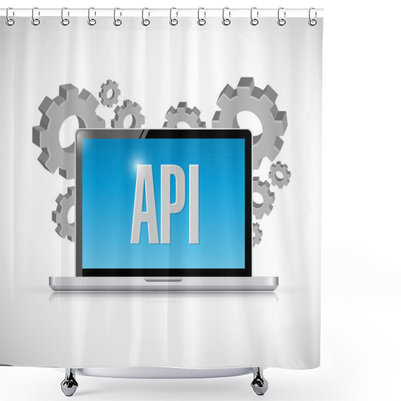 Personality  Api Technology Computer Sign Concept Shower Curtains